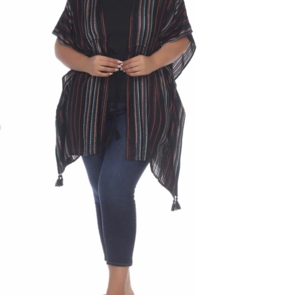 BOHOME‎ BOHO me Collection Ruana Folk L/XL NWT boho me cover up beach pool - Picture 2 of 6